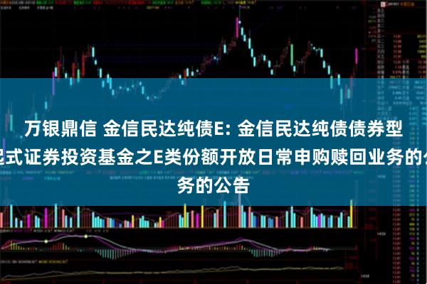 万银鼎信 金信民达纯债E: 金信民达纯债债券型发起式证券投资基金之E类份额开放日常申购赎回业务的公告