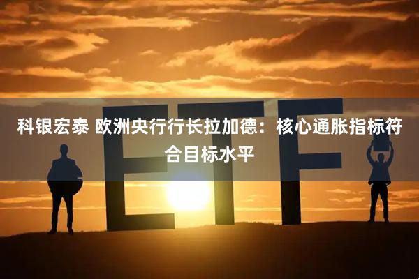 科银宏泰 欧洲央行行长拉加德：核心通胀指标符合目标水平